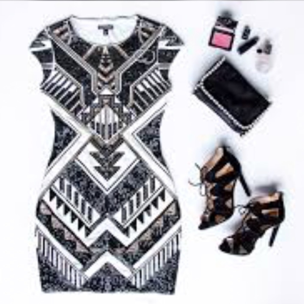Express like new white sequin dress size M